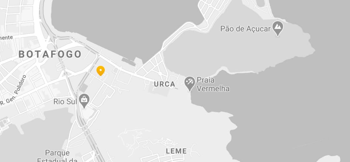 mapa marcando o endereço da loja no Rio de Janeiro